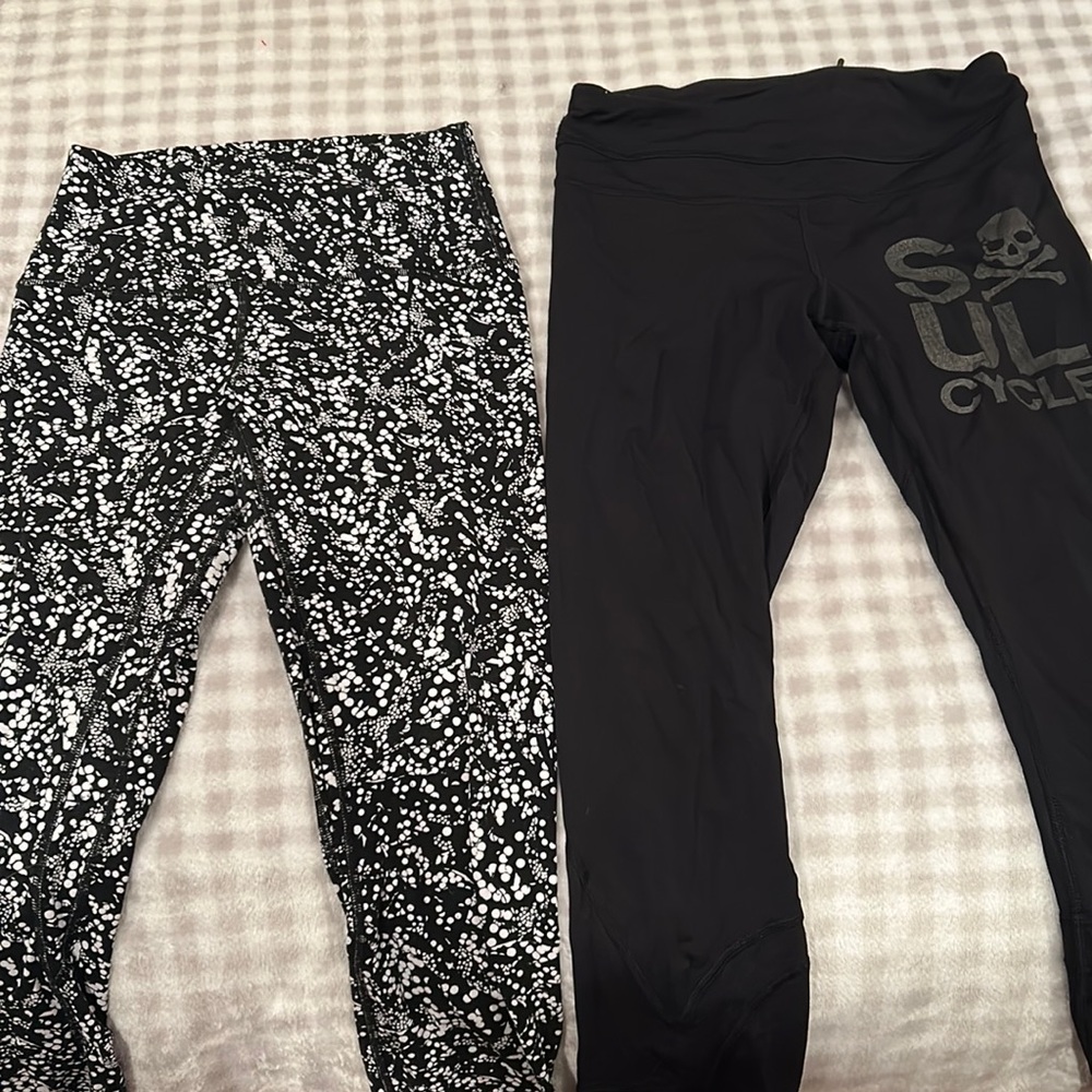 2 pair lulu lemon align pants the black and white one is lulu like new